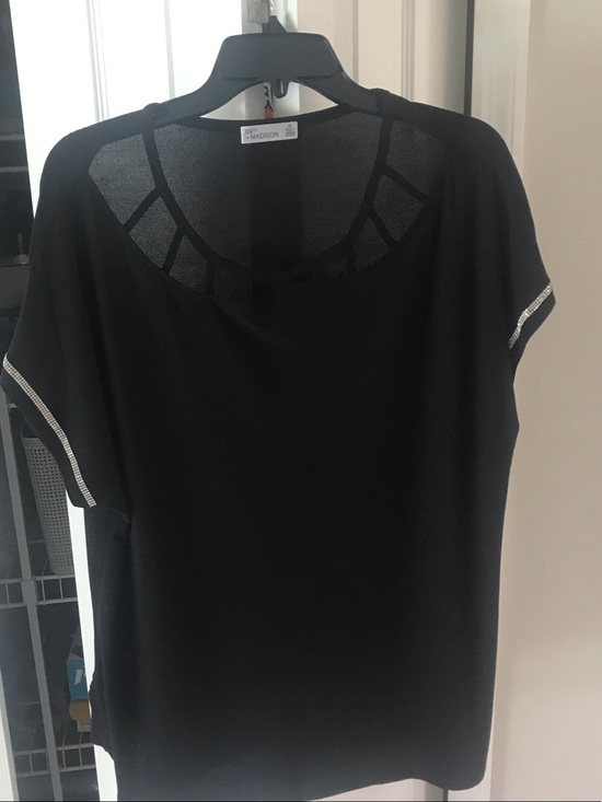 Madison Tops - 89 +Madison Black & Rhinestones Top size 2X